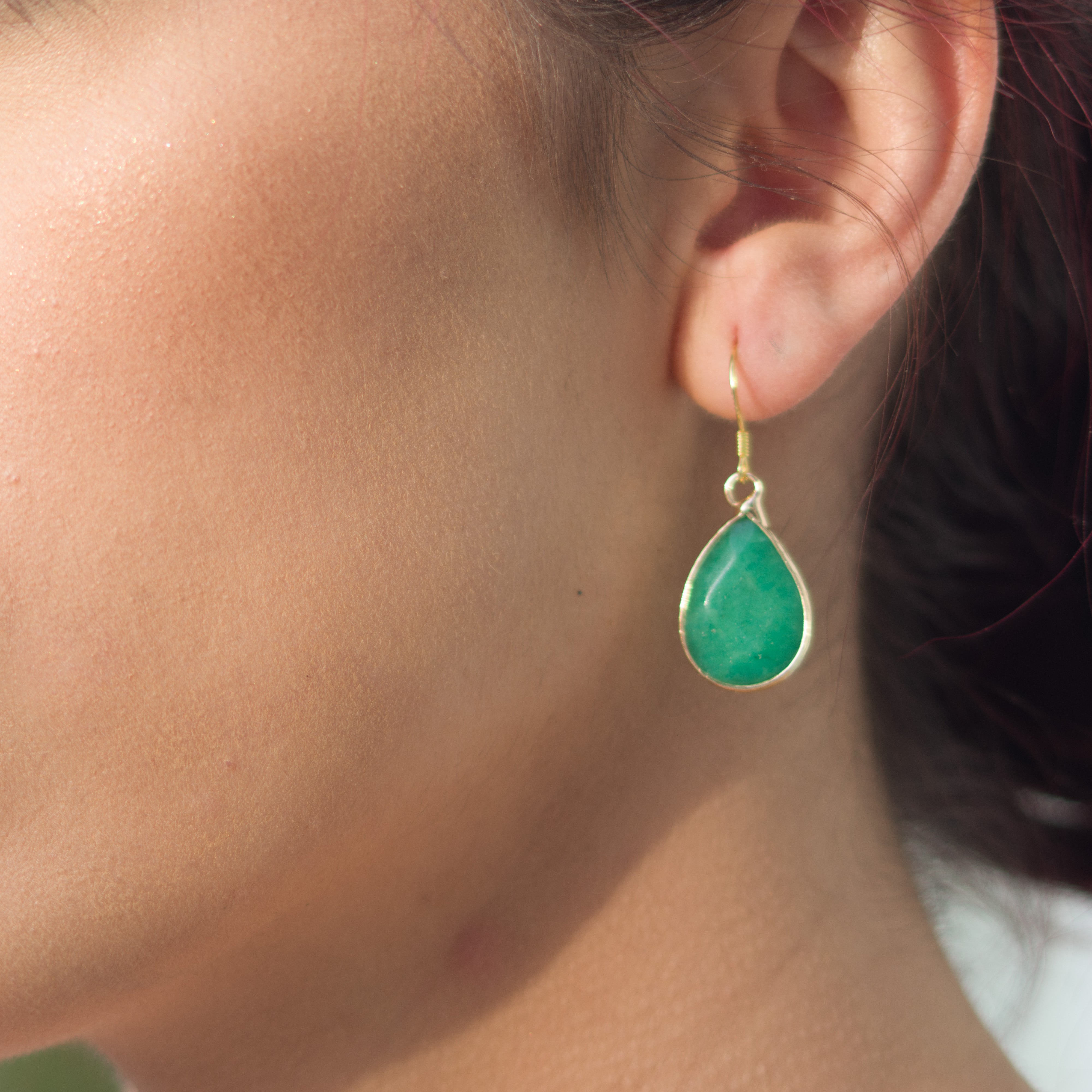 Green Aventurine Teardrop Earrings