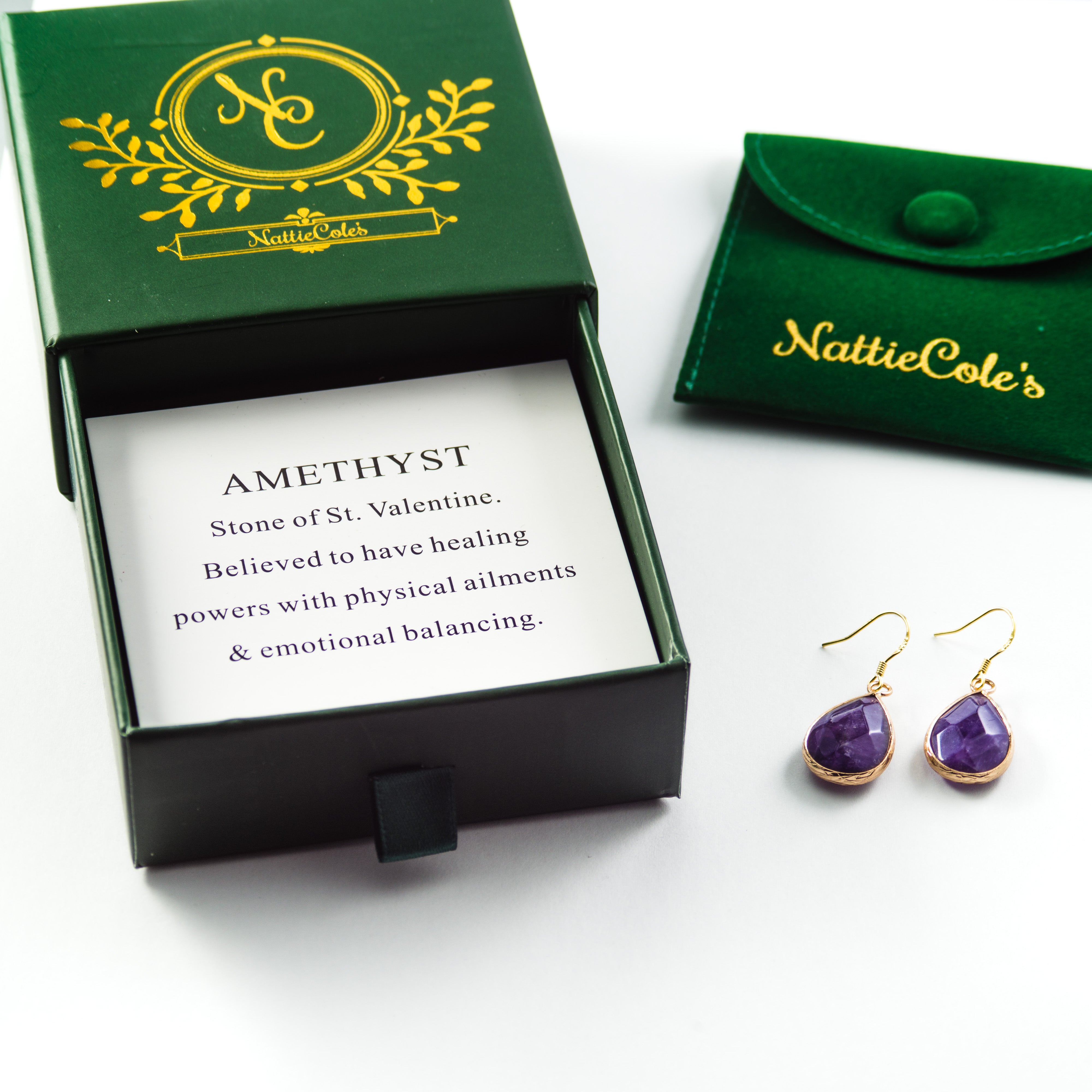 Amethyst Teardrop Earrings