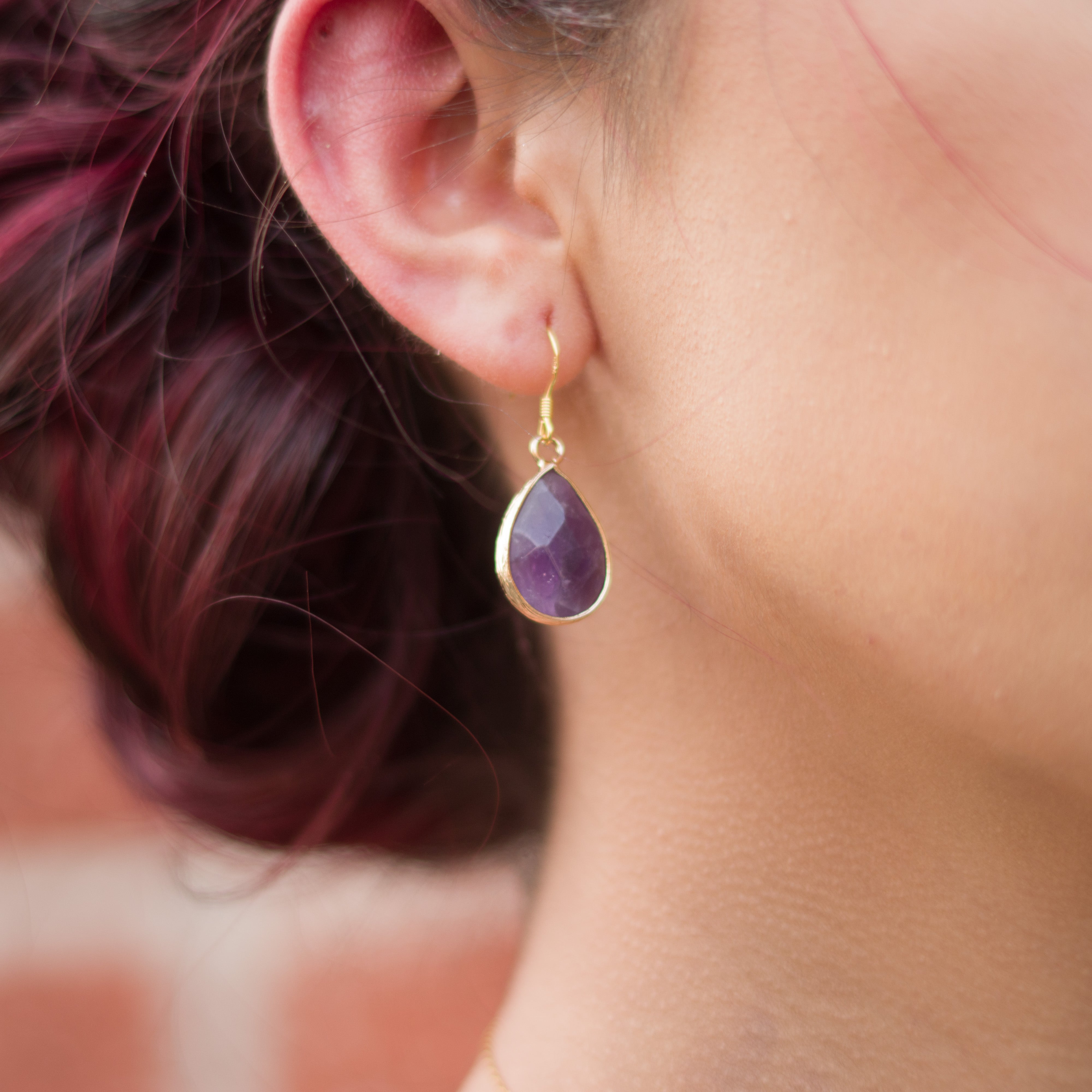 Amethyst Teardrop Earrings