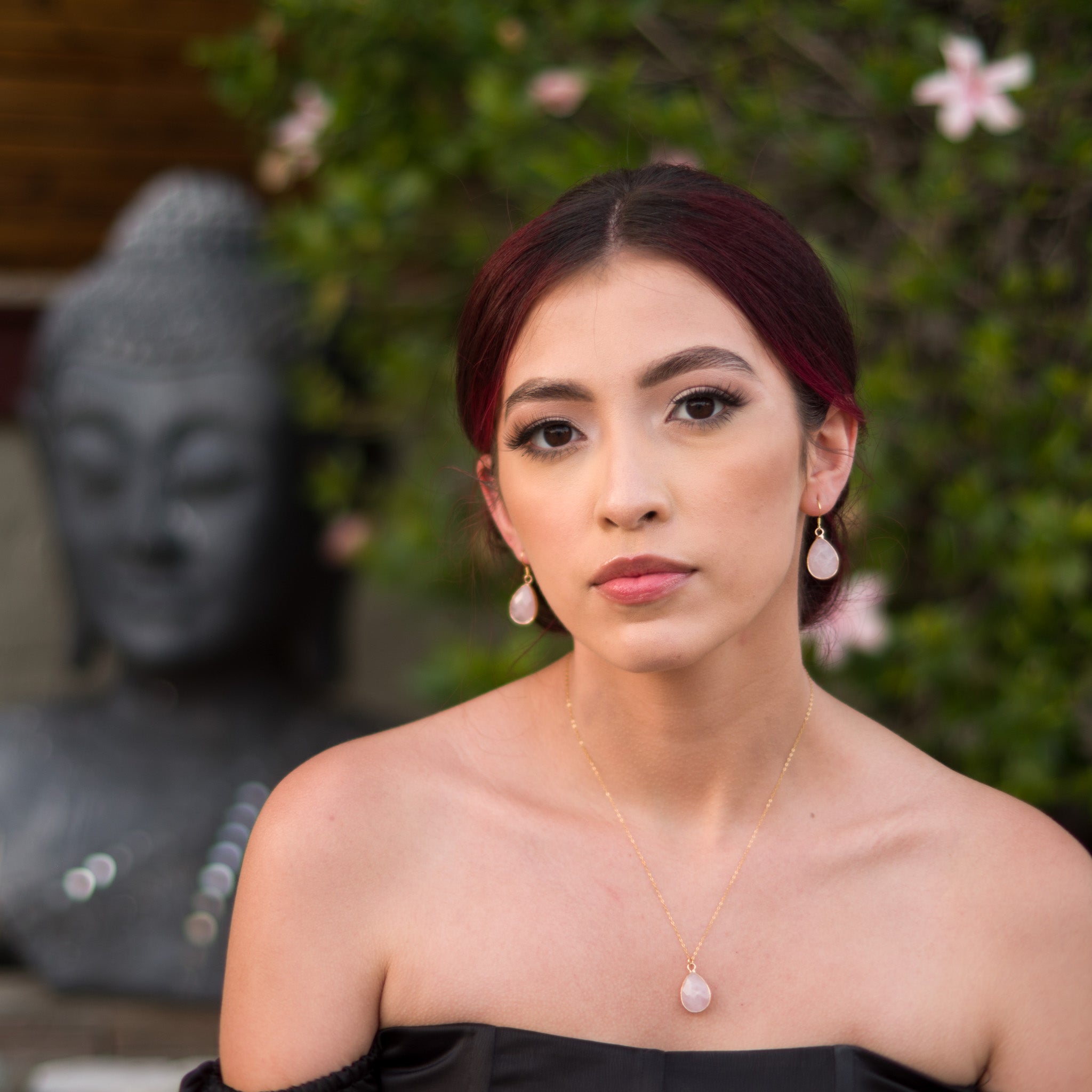 Rose Quartz  Teardrop Earrings